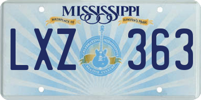 MS license plate LXZ363