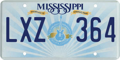 MS license plate LXZ364