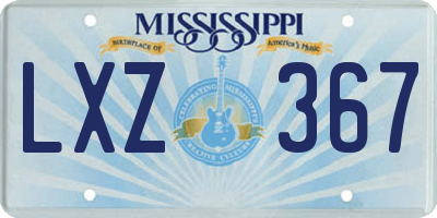 MS license plate LXZ367