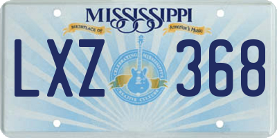 MS license plate LXZ368