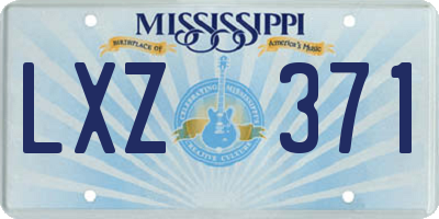 MS license plate LXZ371