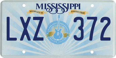 MS license plate LXZ372