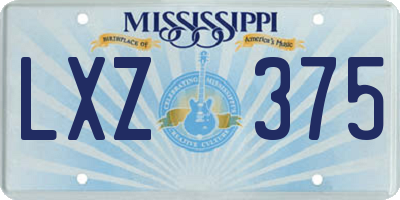 MS license plate LXZ375