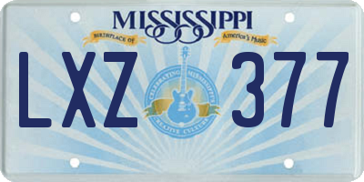 MS license plate LXZ377