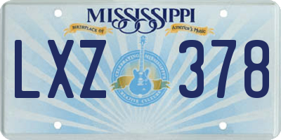 MS license plate LXZ378
