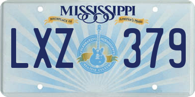 MS license plate LXZ379
