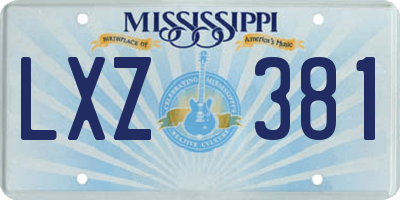 MS license plate LXZ381