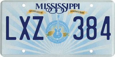 MS license plate LXZ384