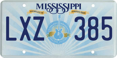 MS license plate LXZ385