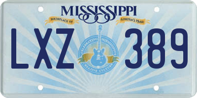 MS license plate LXZ389