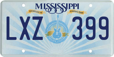 MS license plate LXZ399