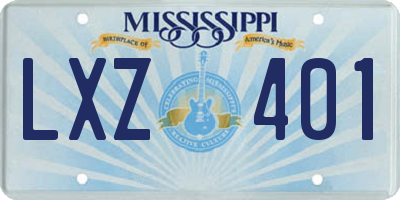 MS license plate LXZ401