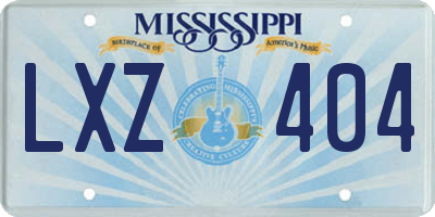 MS license plate LXZ404