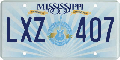 MS license plate LXZ407
