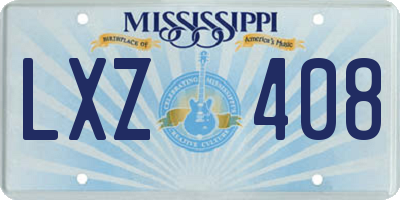 MS license plate LXZ408