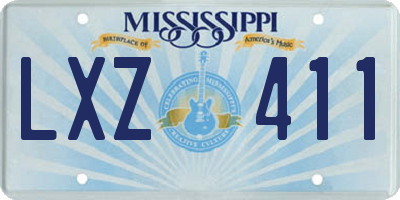 MS license plate LXZ411