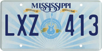 MS license plate LXZ413