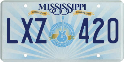 MS license plate LXZ420