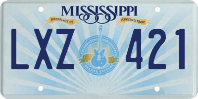 MS license plate LXZ421