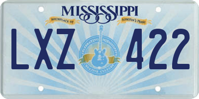 MS license plate LXZ422
