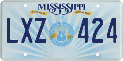 MS license plate LXZ424
