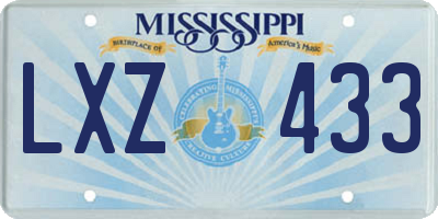 MS license plate LXZ433