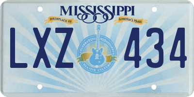 MS license plate LXZ434