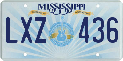 MS license plate LXZ436