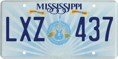 MS license plate LXZ437