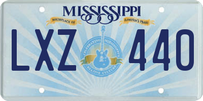 MS license plate LXZ440