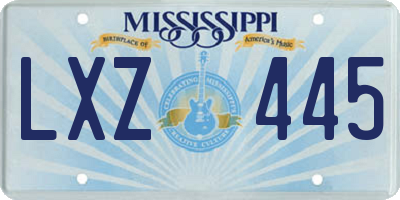 MS license plate LXZ445