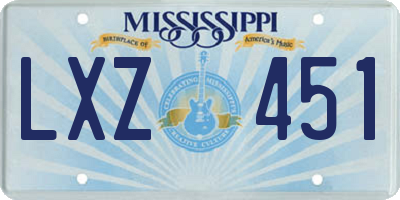 MS license plate LXZ451