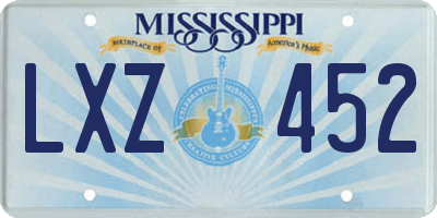 MS license plate LXZ452