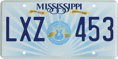 MS license plate LXZ453