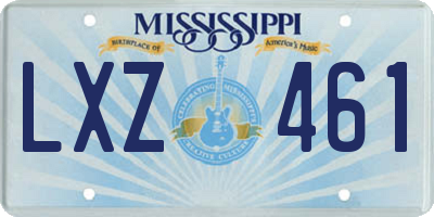 MS license plate LXZ461