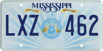 MS license plate LXZ462