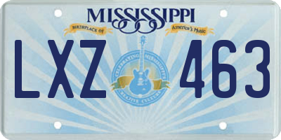 MS license plate LXZ463