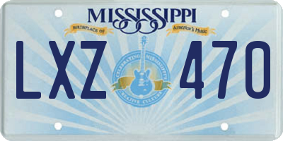 MS license plate LXZ470