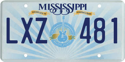 MS license plate LXZ481