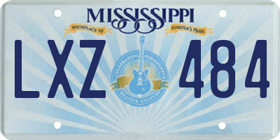 MS license plate LXZ484