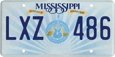 MS license plate LXZ486