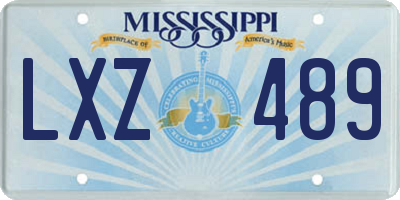 MS license plate LXZ489