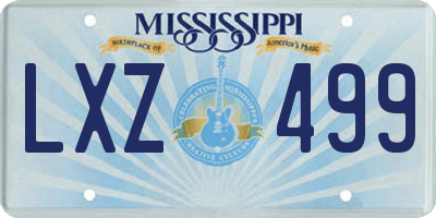MS license plate LXZ499