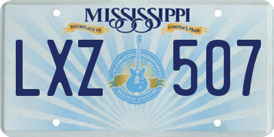MS license plate LXZ507