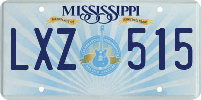 MS license plate LXZ515