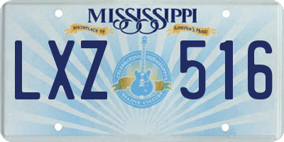 MS license plate LXZ516