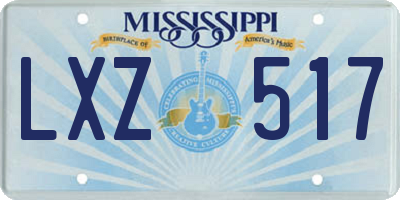 MS license plate LXZ517