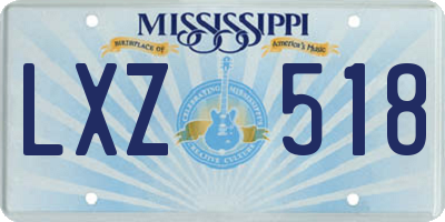 MS license plate LXZ518