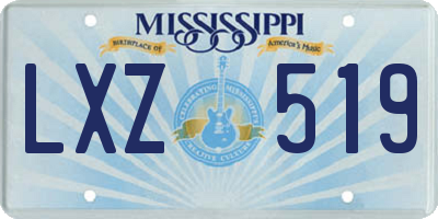 MS license plate LXZ519