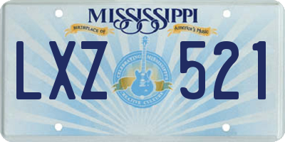 MS license plate LXZ521